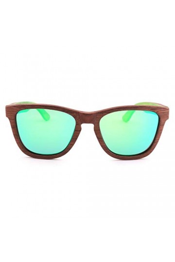 TEYUN Lunettes de soleil for les femmes et les hommes, les blocs 100% les rayons UVA et UVB Vintage réel bras en bois Lunette