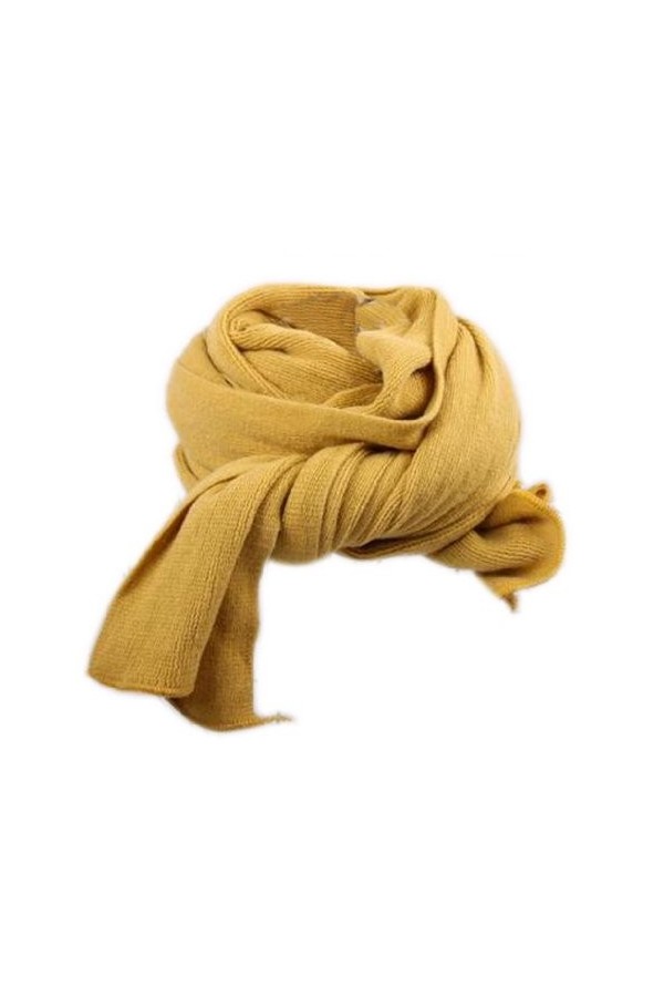 FEOYA Écharpe longue tricoté Coton Unie Femmes Douce Chaude À la mode - Kaki / Rouge / Jaune moutarde