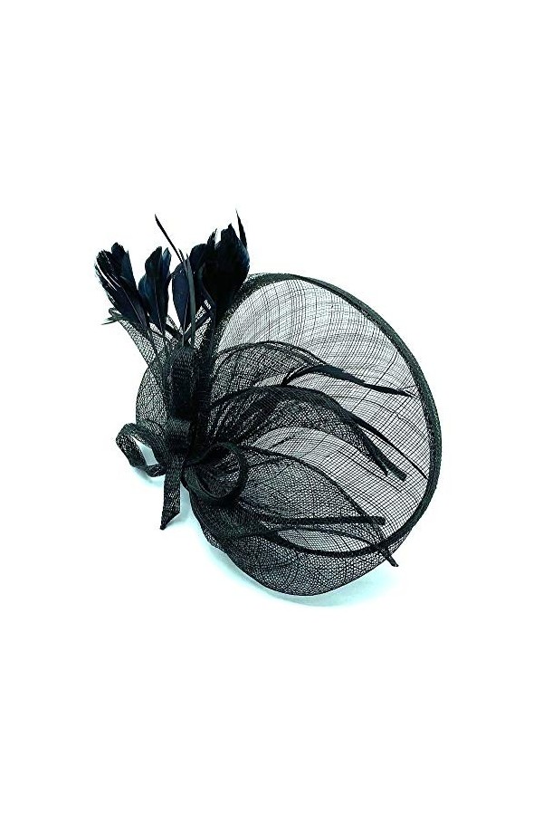Allsorts Large Black Hat Fascinator Weddings Ladies Day Race Royal Ascot by Allsorts