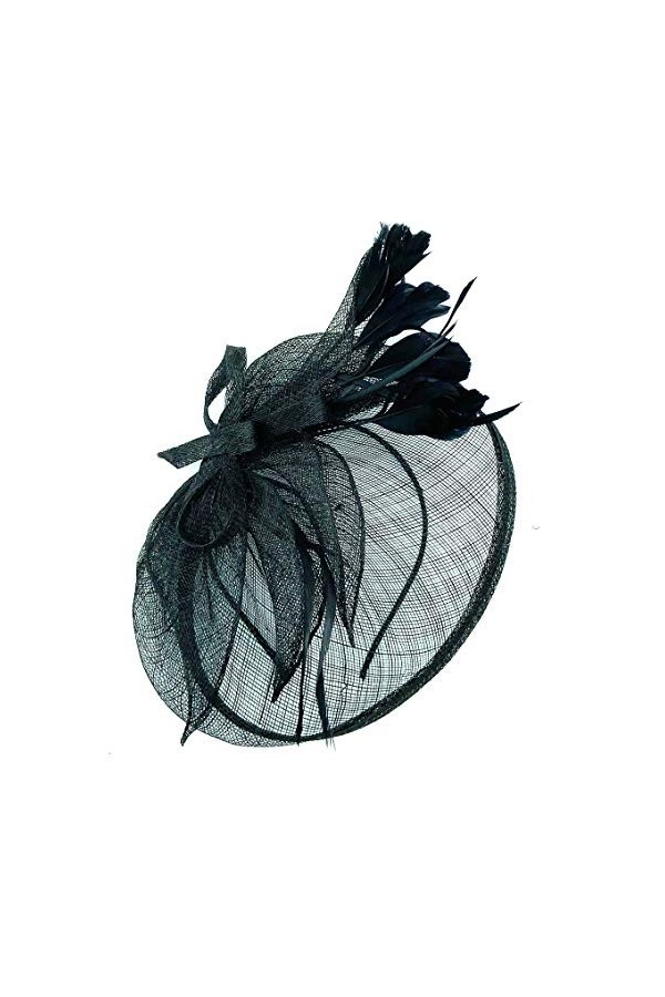 Allsorts Large Black Hat Fascinator Weddings Ladies Day Race Royal Ascot by Allsorts