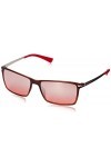 Police Lunettes de soleil rectangulaires S1957M 58ABRM pour femme, marron rouge et rouge dégradé, 58 mm