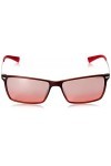 Police Lunettes de soleil rectangulaires S1957M 58ABRM pour femme, marron rouge et rouge dégradé, 58 mm
