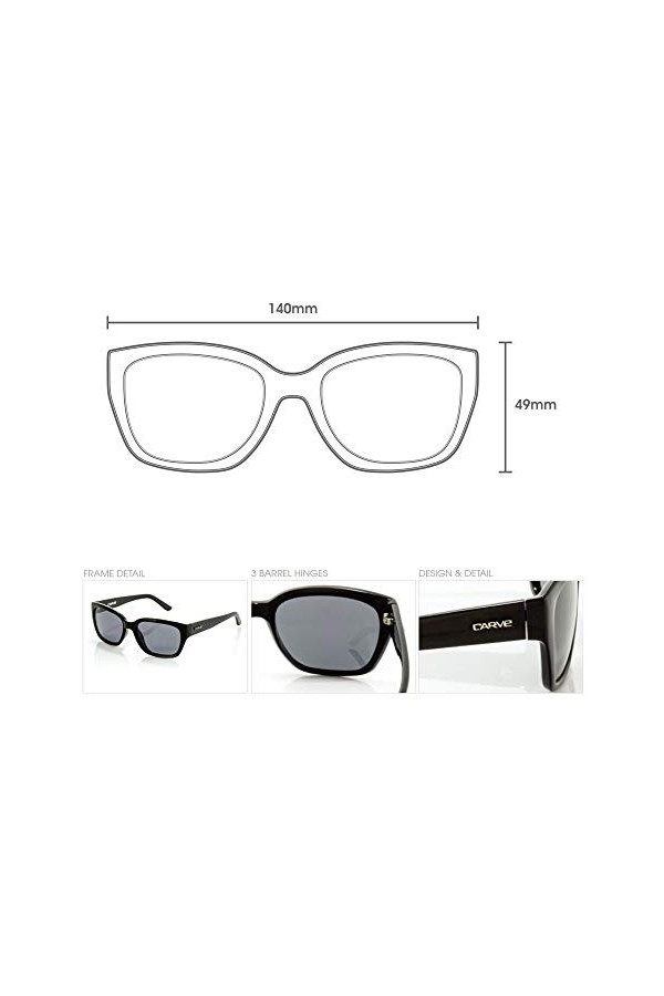 Carve Scarlett Lunettes de Soleil Mixte Adulte, Black Polarized