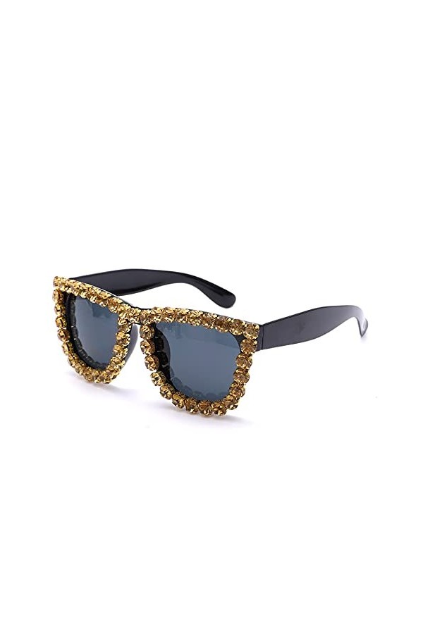 MASKIS Lunettes De Soleil En Diamant Faites À La Main Pour Femmes, Boîte Polyvalente, Lunettes De Soleil Une Pièce, Grand Cad