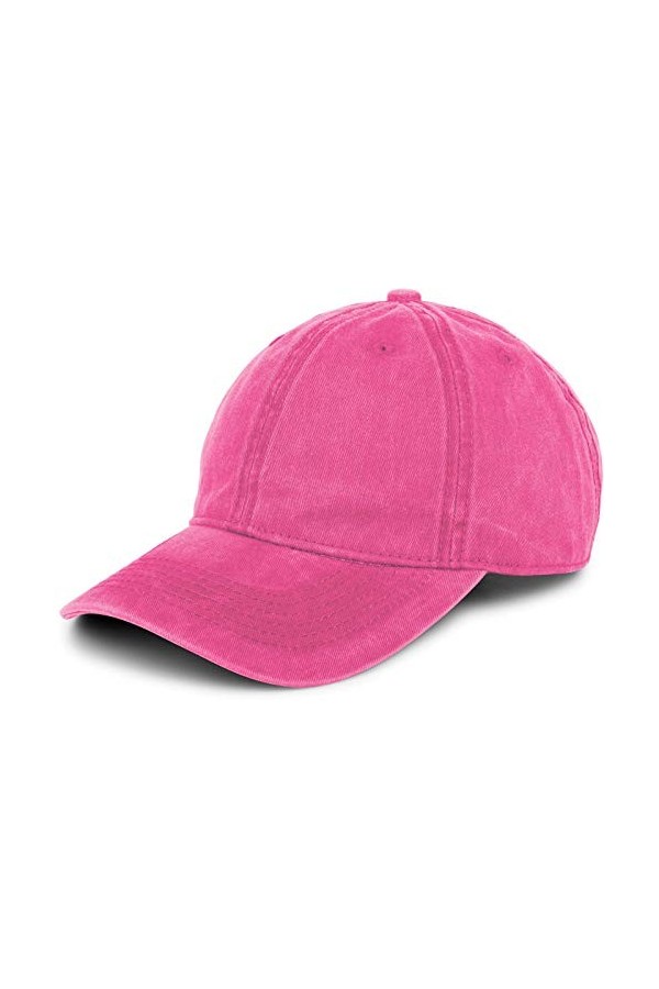 styleBREAKER Casquette Vintage 6 Segments, Look usé délavé, Casquette de Baseball, réglable, Unisexe 04023054, Couleur:Rose