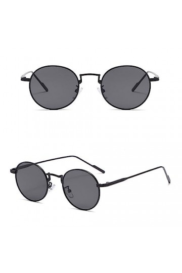 HCHES Lunettes de soleil rondes femmes lunettes de soleil nuances rétro vintage pour femmes, noir, noir, taille unique