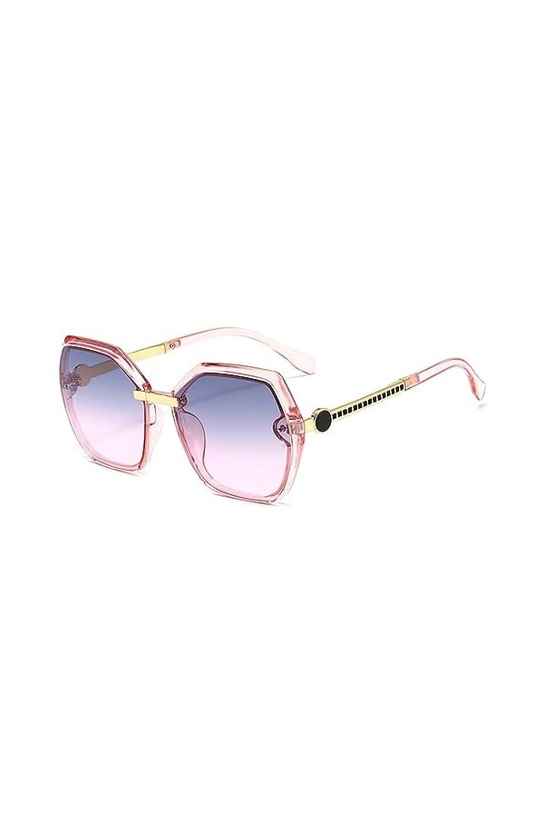 HPIRME Lunettes de soleil vintage surdimensionnées pour femmes Pilote Lunettes de soleil noires Nuances pour femme UV400, C9P