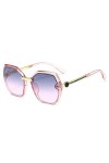 HPIRME Lunettes de soleil vintage surdimensionnées pour femmes Pilote Lunettes de soleil noires Nuances pour femme UV400, C9P