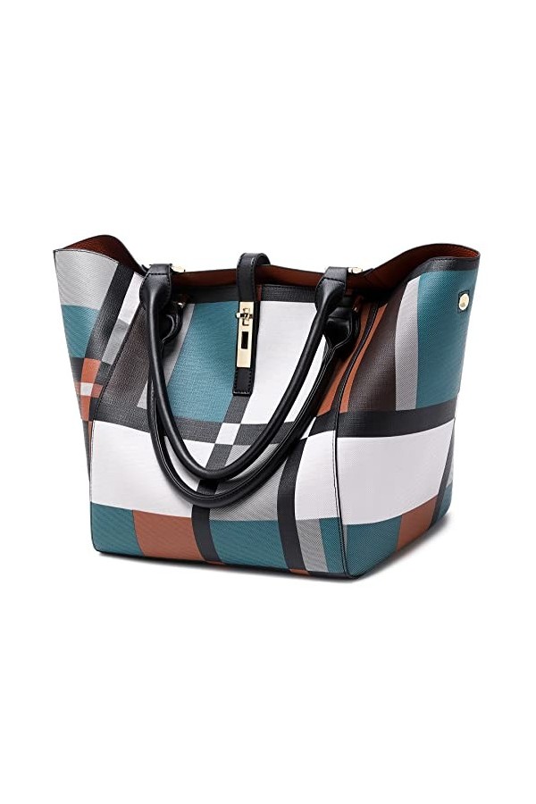 Sac à Main Femme Petit Sac Bandoulière Cabas Fourre Tout Cuir Sac Elégant Ville Travail Poches Multiples Shopper Porté Epaule