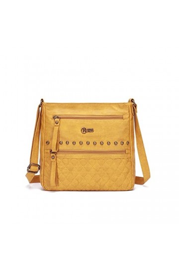 FANDARE Léger Sac à Bandoulière Sacs Dépaule Femmes Sacoche Cuir PU Étanche Ado Portable Portefeuille Voyage Travail École T