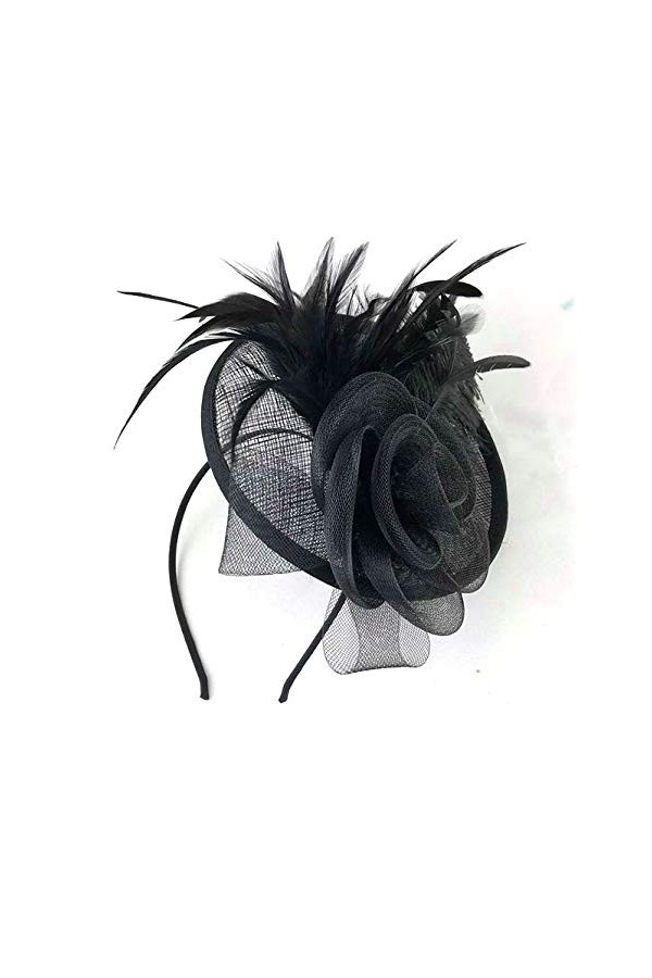 Allsorts Large Black Hat Fascinator Weddings Ladies Day Race Royal Ascot by Allsorts