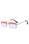 Hommes Rétro Petites Lunettes De Soleil Rectangle Couleurs De Bonbons Paillettes Lunettes De Soleil sans Monture pour Femmes 