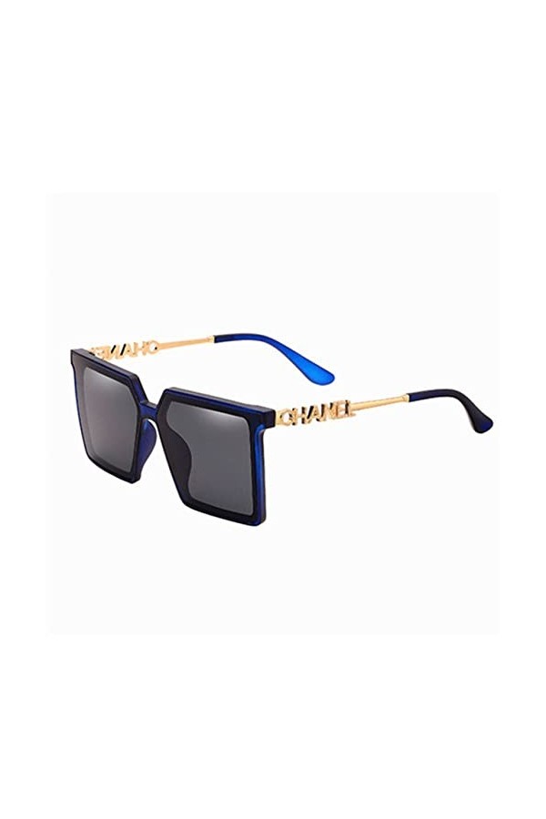 HCHES Streetwear femmes drôle lunettes de soleil nuances UV400 lunettes sans monture évider lame lunettes de soleil, 1, taill