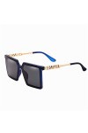 HCHES Streetwear femmes drôle lunettes de soleil nuances UV400 lunettes sans monture évider lame lunettes de soleil, 1, taill
