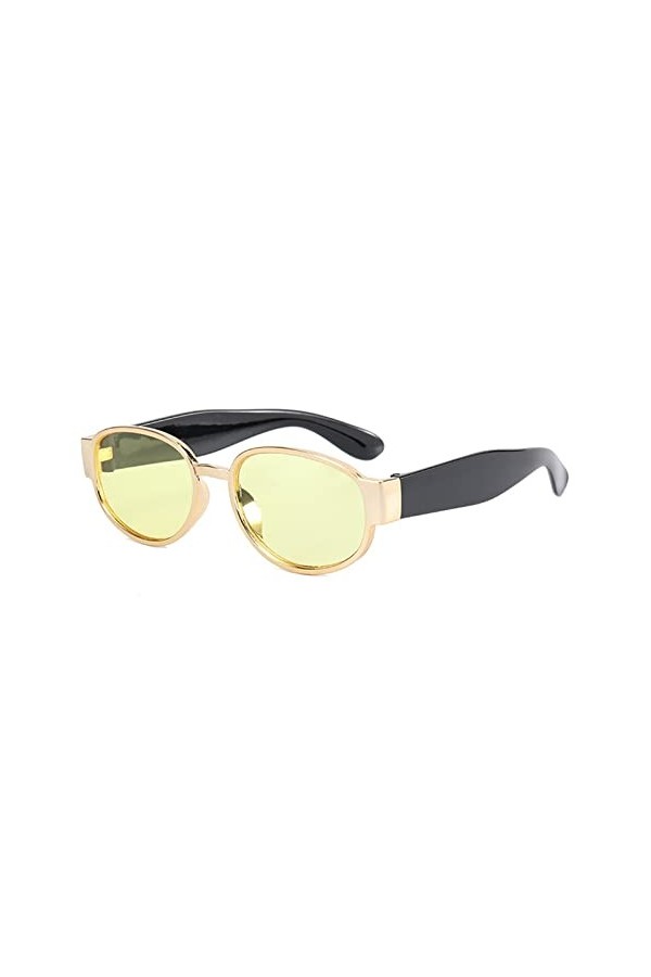 Lunettes de soleil décoratives extérieures hip-hop rétro pour femmes à monture ovale