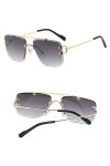 Lunettes de soleil style sans monture Spikes Rivets Vintage Femmes Hommes Design Lunettes de soleil Oculos De Sol, 3040 C1, T