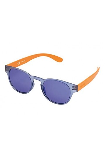 Police - Lunette de soleil S1945 Exchange 2 Ronde, SEMI MATT TRANSPARANT BLUE & ORANGE FRAME / BLUE VIOLET MIRROR LENS