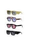 OS SUNGLASSES Lunettes de Soleil Homme Vintage - Lot de 4 Paires de Lunettes Homme et Femme, Style Johnny Depp - Lunette de S