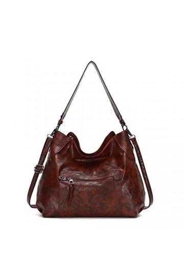 FANDARE Élégant Sac a Main Sacoche Femme Sacs Portés Epaule Cuir PU Étanche pour Achats Fête École Voyage Messenger Bags Brun