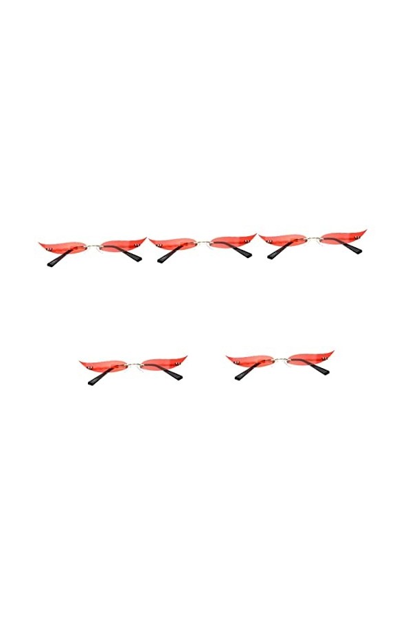 Gadpiparty 5 Pièces Lunettes De Soleil Sans Monture Lunettes De Soleil De Fête De Nouveauté Verres Teintés Sans Monture Lunet