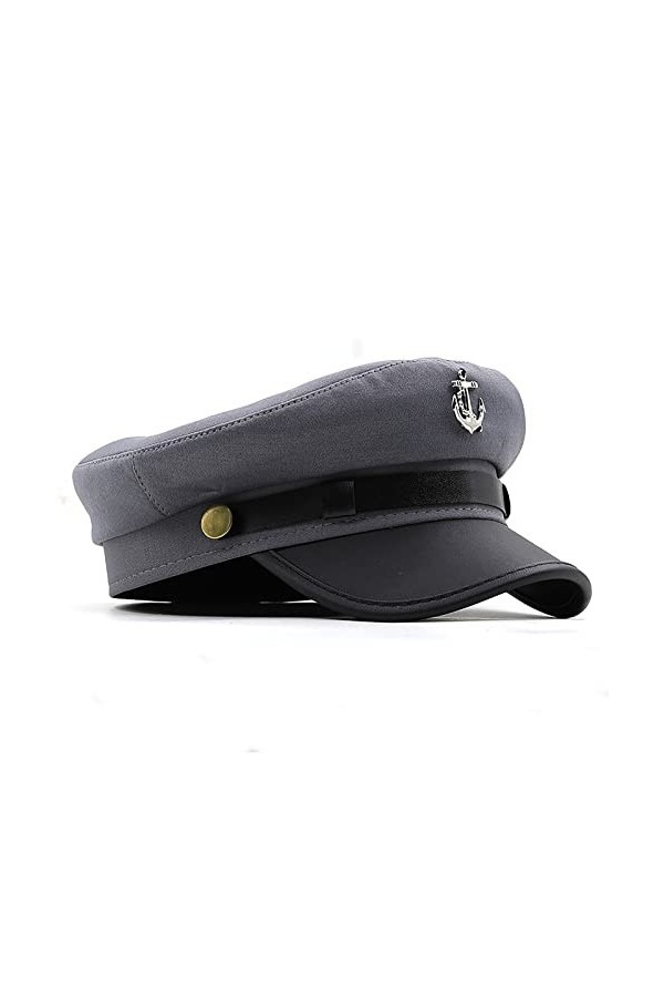 Maticr Chapeau de capitaine de yacht, chapeau de chauffeur, casquette Newsboy Ancre Skipper Hat Cabbie Paperboy Béret Casquet