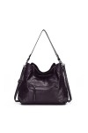 FANDARE Élégant Sac a Main Sacoche Femme Sacs Portés Epaule Cuir PU Étanche pour Achats Fête École Voyage Messenger Bags Brun
