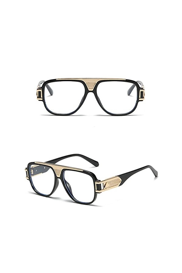 Lunettes de soleil carrées Steampunk de luxe pour hommes Designer Big Frame Lunettes de soleil Femmes Homme Vintage Black Lun