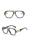 Lunettes de soleil carrées Steampunk de luxe pour hommes Designer Big Frame Lunettes de soleil Femmes Homme Vintage Black Lun