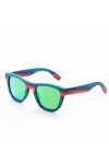 YUANCHENG Lunettes de soleil à monture en bois de couleur bleue à la main rétro polarisées femmes hommes lunettes de soleil p