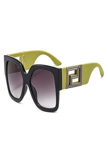 LOMDEM Hommes femmes lunettes de soleil surdimensionné carré jambes larges dégradé lentille lunettes de soleil été rue Vintag