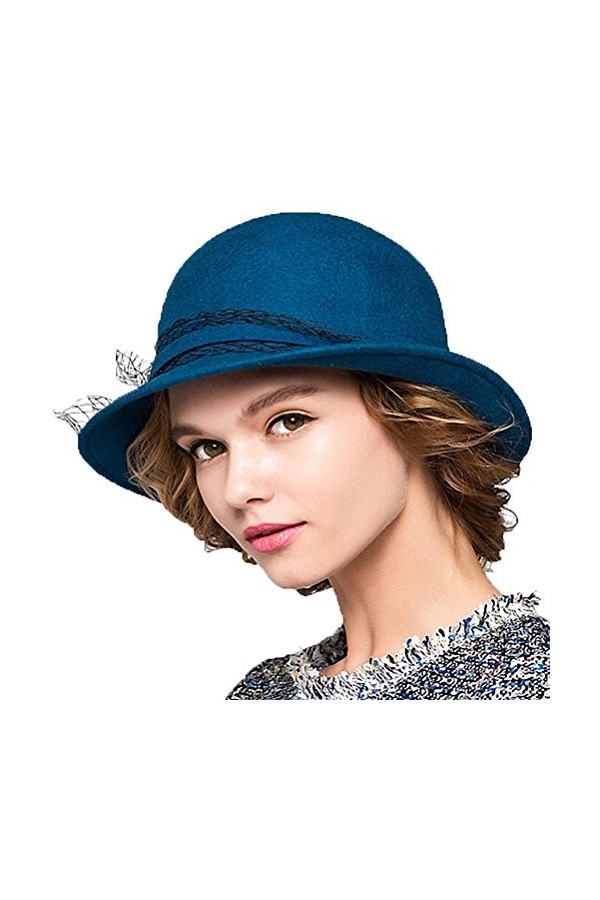 Maitose™ De la Femme Laine en Feutre Chapeau Melon Orange