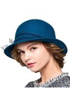 Maitose™ De la Femme Laine en Feutre Chapeau Melon Orange