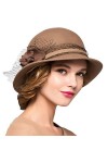 Maitose™ De la Femme Laine en Feutre Chapeau Melon Orange