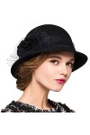 Maitose™ De la Femme Laine en Feutre Chapeau Melon Orange