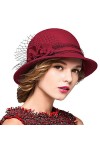 Maitose™ De la Femme Laine en Feutre Chapeau Melon Orange