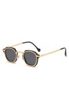 XNASU Lunettes de Soleil Rétro Petites Carrées Hommes Lunettes de Soleil Vintage pour Femmes Lunettes Légères,GoldBlackTransp