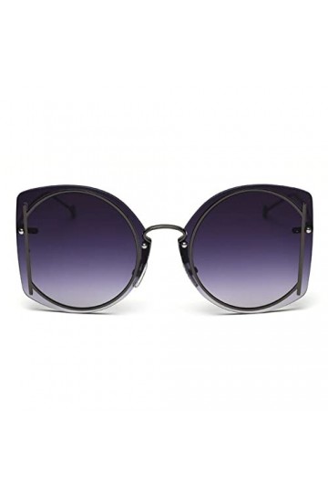 HPIRME Lunettes de soleil femme vintage sans monture Lunettes de soleil femme verres dégradés surdimensionnés, 1, taille uniq