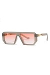 HCHES Mode une pièce carré lunettes de soleil pour hommes Vintage alliage jambe dégradé conduite lunettes de soleil femmes él