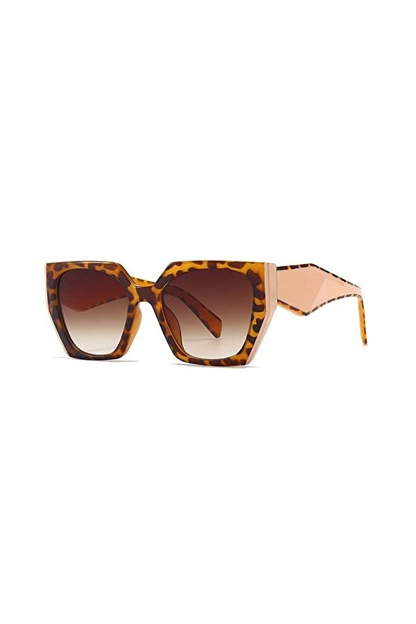HPIRME Lunettes de soleil carrées en polygone irrégulier pour femmes Vintage Gradient Cat Eye Lunettes de soleil Nuances fémi