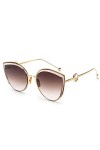 HAOMAO Femmes Cadre en Métal Rétro Cat Eye Lunettes De Soleil Marque Designer Vintage Miroir Uv400 Lunettes De Soleil 2
