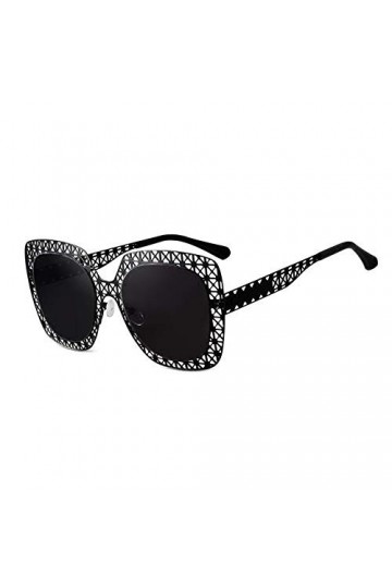 hmjsmj Cadre noir de dentelle creuse gris noir lentille ronde lunettes de soleil dames shopping tour plage lunettes de soleil