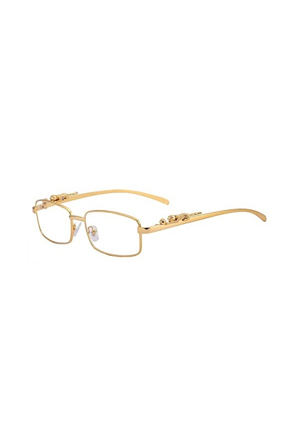 HCHES Lunettes de soleil rétro rectangulaires roses pour hommes Seiko Carving Leopard Lunettes de soleil Lunettes pour femmes