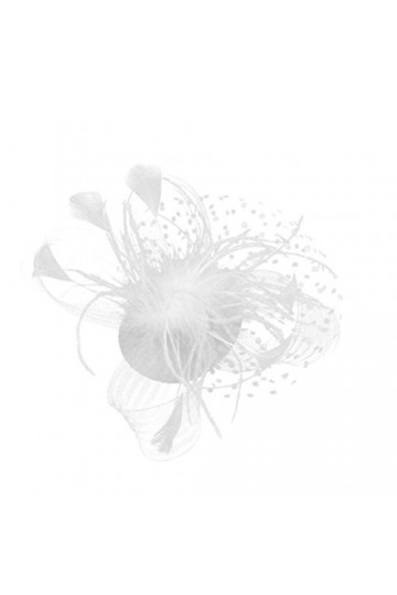 Chapeau rétro, YUYOUG Fascinator Chapeau Bibi à Voile avec Plume pour Mariage Cérémonie Soirée Beige 