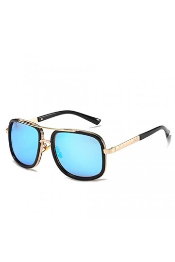 SMANNI Grand Cadre Lunettes de Soleil Hommes Femmes Mode carré métal Lunettes de Soleil en Plein air Plage pêche Conduite Lun