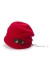 Chapeau vintage pour femme en cloche - Laine élégante - Par Lawliet - Rouge - Taille Unique