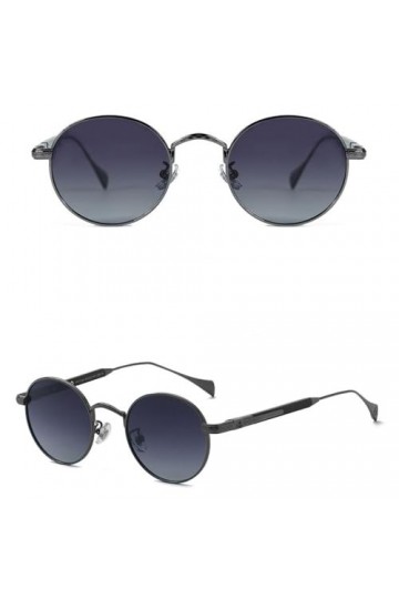 Lunettes de Soleil polarisées en Alliage Rond Femmes Lunettes de Soleil Hommes Conduite Lunettes Vintage UV400 Lunettes Nuanc