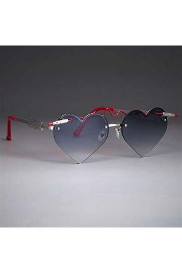 AUSUB Lunettes de soleil femme Coeur mignon Lunettes de soleil Shades Femmes Red Bullet Gothic Vintage Lunettes UV400 Couleu