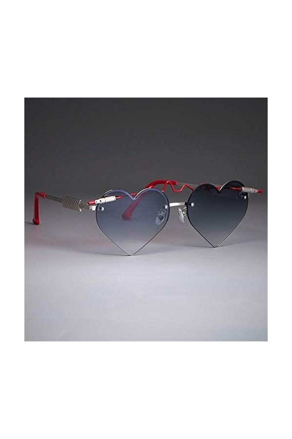 AUSUB Lunettes de soleil femme Coeur mignon Lunettes de soleil Shades Femmes Red Bullet Gothic Vintage Lunettes UV400 Couleu