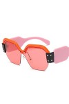 Lunettes de soleil femme 2021 Rose rouge sexy de luxe Shades Lunettes de soleil femmes Vintage Lunettes de soleil sans montur