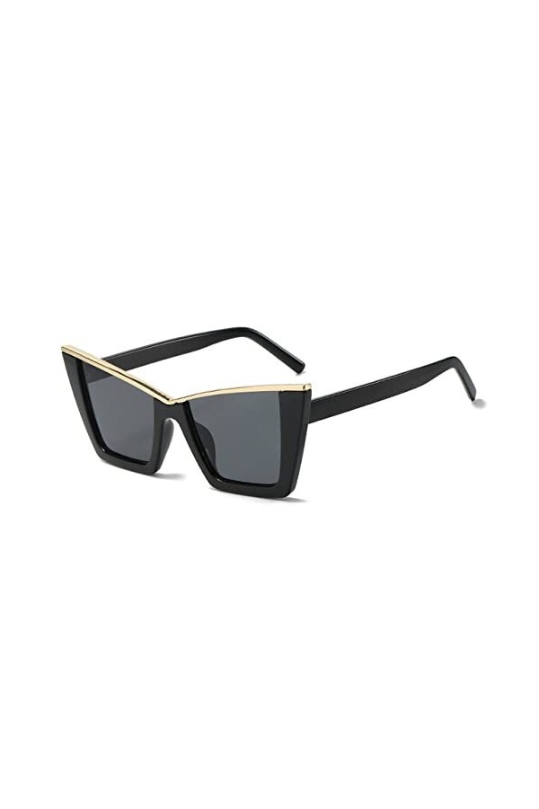 HCHES Pour les femmes Vintage Big Gradient Lunettes de soleil Femme Black Shades Oversize Butterfly Square Cat Eye Lunettes d